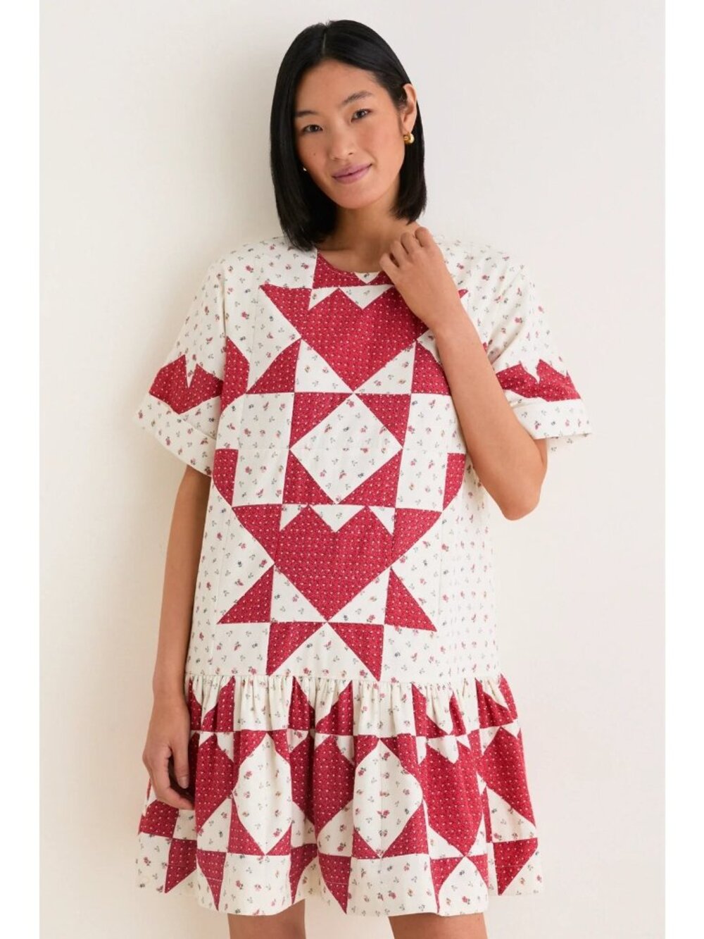 SEA NEW YORK Dorothy Patchwork T-Shirt Dress Multi Size XXS NWT
